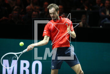 2023-02-18 - Daniil Medvedev of Russia in action against Grigor Dimitrov of Bulgaria during the ABN Amro Open 2023, ATP 500 tennis tournament on February 18, 2023 in Rotterdam, Netherlands - TENNIS - ATP - ABN AMRO OPEN 2023 - INTERNATIONALS - TENNIS
