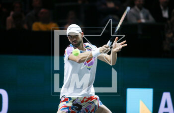 2023-02-18 - Grigor Dimitrov of Bulgaria in action against Daniil Medvedev of Russia during the ABN Amro Open 2023, ATP 500 tennis tournament on February 18, 2023 in Rotterdam, Netherlands - TENNIS - ATP - ABN AMRO OPEN 2023 - INTERNATIONALS - TENNIS