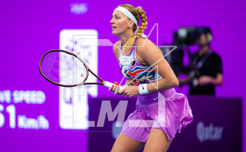 2023-02-15 - Petra Kvitova of the Czech Republic in action during the second round of the 2023 Qatar Totalenergies Open, WTA 500 tennis tournament on February 15, 2023 in Doha, Qatar - TENNIS - WTA - QATAR TOTALENERGIES OPEN 2023 - INTERNATIONALS - TENNIS