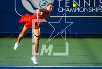 21/02/2023 - Marta Kostyuk of Ukraine in action against Belinda Bencic of Switzerland during the second round of the 2023 Dubai Duty Free Tennis Championships WTA 1000 tennis tournament on February 21, 2023 in Dubai, UAE - TENNIS - WTA - DUBAI DUTY FREE 2023 - INTERNAZIONALI - TENNIS