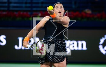 22/02/2023 - Jelena Ostapenko of Latvia in action during the third round of the 2023 Dubai Duty Free Tennis Championships WTA 1000 tennis tournament on February 22, 2023 in Dubai, UAE - TENNIS - WTA - DUBAI DUTY FREE 2023 - INTERNAZIONALI - TENNIS