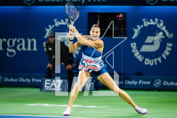 23/02/2023 - Aryna Sabalenka of Belarus in action during the quarter-final of the 2023 Dubai Duty Free Tennis Championships WTA 1000 tennis tournament on February 23, 2023 in Dubai, UAE - TENNIS - WTA - DUBAI DUTY FREE 2023 - INTERNAZIONALI - TENNIS