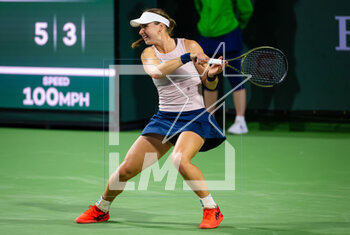 2023-03-08 - Rebecca Peterson of Sweden in action during the first round of the 2023 BNP Paribas Open, WTA 1000 tennis tournament on March 8, 2023 in Indian Wells, USA - TENNIS - WTA - BNP PARIBAS OPEN 2023 - INTERNATIONALS - TENNIS