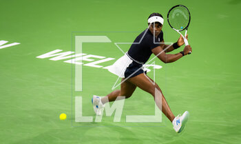 09/03/2023 - Sloane Stephens of the United States in action during the first round of the 2023 BNP Paribas Open, WTA 1000 tennis tournament on March 9, 2023 in Indian Wells, USA - TENNIS - WTA - BNP PARIBAS OPEN 2023 - INTERNAZIONALI - TENNIS