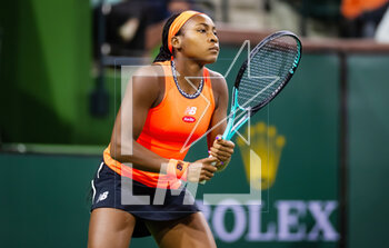 2023-03-10 - Coco Gauff of the United States in action during the second round of the 2023 BNP Paribas Open, WTA 1000 tennis tournament on March 10, 2023 in Indian Wells, USA - TENNIS - WTA - BNP PARIBAS OPEN 2023 - INTERNATIONALS - TENNIS