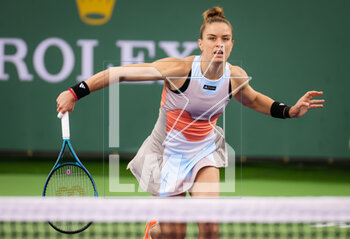 14/03/2023 - Maria Sakkari of Greece in action against Karolina Pliskova of the Czech Republic during the fourth round of the 2023 BNP Paribas Open, WTA 1000 tennis tournament on March 14, 2023 in Indian Wells, USA - TENNIS - WTA - BNP PARIBAS OPEN 2023 - INTERNAZIONALI - TENNIS
