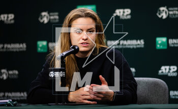 2023-03-15 - Maria Sakkari of Greece talks to the media after the quarter-final of the 2023 BNP Paribas Open, WTA 1000 tennis tournament on March 15, 2023 in Indian Wells, USA - TENNIS - WTA - BNP PARIBAS OPEN 2023 - INTERNATIONALS - TENNIS