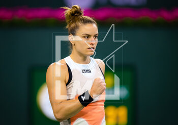 2023-03-15 - Maria Sakkari of Greece in action during the quarter-final of the 2023 BNP Paribas Open, WTA 1000 tennis tournament on March 15, 2023 in Indian Wells, USA - TENNIS - WTA - BNP PARIBAS OPEN 2023 - INTERNATIONALS - TENNIS