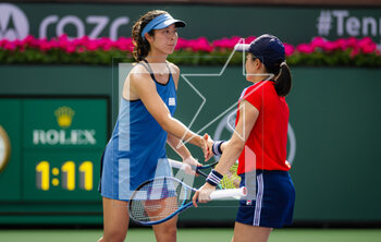15/03/2023 - Shuko Aoyama of Japan & Ena Shibahara of Japan in action during the doubles quarter-final of the 2023 BNP Paribas Open, WTA 1000 tennis tournament on March 15, 2023 in Indian Wells, USA - TENNIS - WTA - BNP PARIBAS OPEN 2023 - INTERNAZIONALI - TENNIS