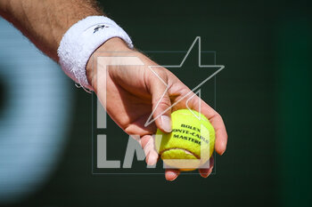 2023-04-08 - Illustration of the official ball during the Rolex Monte-Carlo, ATP Masters 1000 tennis event on April 8, 2023 at Monte-Carlo Country Club in Roquebrune Cap Martin, France - TENNIS - ROLEX MONTE CARLO MASTERS 2023 - INTERNATIONALS - TENNIS