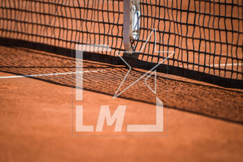 2023-04-08 - Net detail during the Rolex Monte-Carlo, ATP Masters 1000 tennis event on April 8, 2023 at Monte-Carlo Country Club in Roquebrune Cap Martin, France - TENNIS - ROLEX MONTE CARLO MASTERS 2023 - INTERNATIONALS - TENNIS