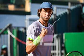 2023-04-09 - Nicolas JARRY of Chile celebrates his point during the Rolex Monte-Carlo, ATP Masters 1000 tennis event on April 9, 2023 at Monte-Carlo Country Club in Roquebrune Cap Martin, France - TENNIS - ROLEX MONTE CARLO MASTERS 2023 - INTERNATIONALS - TENNIS