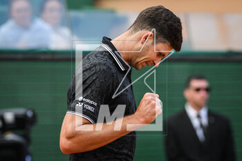 2023-04-09 - Hubert HURKACZ of Poland celebrates his point during the Rolex Monte-Carlo, ATP Masters 1000 tennis event on April 9, 2023 at Monte-Carlo Country Club in Roquebrune Cap Martin, France - TENNIS - ROLEX MONTE CARLO MASTERS 2023 - INTERNATIONALS - TENNIS