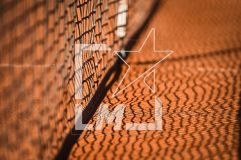 2023-04-09 - Net detail during the Rolex Monte-Carlo, ATP Masters 1000 tennis event on April 9, 2023 at Monte-Carlo Country Club in Roquebrune Cap Martin, France - TENNIS - ROLEX MONTE CARLO MASTERS 2023 - INTERNATIONALS - TENNIS