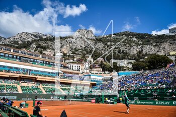 2023-04-09 - General view during the Rolex Monte-Carlo, ATP Masters 1000 tennis event on April 9, 2023 at Monte-Carlo Country Club in Roquebrune Cap Martin, France - TENNIS - ROLEX MONTE CARLO MASTERS 2023 - INTERNATIONALS - TENNIS