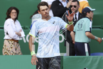 2023-04-10 - Alex de Minaur of Australia celebrates his first round victory against Andy Murray of Great Britain during the Rolex Monte-Carlo Masters 2023, an ATP Masters 1000 tennis event on April 10, 2023 at Monte-Carlo Country Club in Roquebrune Cap Martin, France - TENNIS - ROLEX MONTE CARLO MASTERS 2023 - INTERNATIONALS - TENNIS