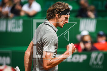 2023-04-11 - Alexander ZVEREV of Germany celebrates his point during the Rolex Monte-Carlo, ATP Masters 1000 tennis event on April 11, 2023 at Monte-Carlo Country Club in Roquebrune Cap Martin, France - TENNIS - ROLEX MONTE CARLO MASTERS 2023 - INTERNATIONALS - TENNIS