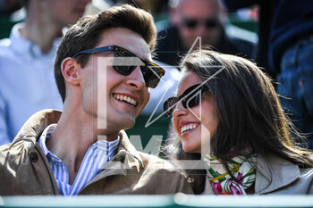 2023-04-11 - George RUSSELLL with his girlfriend Carmen MONTERO MUNDT during the Rolex Monte-Carlo, ATP Masters 1000 tennis event on April 11, 2023 at Monte-Carlo Country Club in Roquebrune Cap Martin, France - TENNIS - ROLEX MONTE CARLO MASTERS 2023 - INTERNATIONALS - TENNIS
