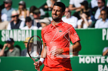 2023-04-11 - Novak DJOKOVIC of Serbia looks dejected during the Rolex Monte-Carlo, ATP Masters 1000 tennis event on April 11, 2023 at Monte-Carlo Country Club in Roquebrune Cap Martin, France - TENNIS - ROLEX MONTE CARLO MASTERS 2023 - INTERNATIONALS - TENNIS