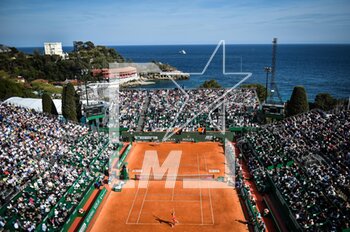 2023-04-11 - General view during the Rolex Monte-Carlo, ATP Masters 1000 tennis event on April 11, 2023 at Monte-Carlo Country Club in Roquebrune Cap Martin, France - TENNIS - ROLEX MONTE CARLO MASTERS 2023 - INTERNATIONALS - TENNIS