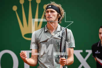 2023-04-12 - Alexander ZVEREV of Germany celebrates his point during the Rolex Monte-Carlo, ATP Masters 1000 tennis event on April 12, 2023 at Monte-Carlo Country Club in Roquebrune Cap Martin, France - TENNIS - ROLEX MONTE CARLO MASTERS 2023 - INTERNATIONALS - TENNIS
