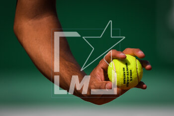 2023-04-12 - Illustration of the official ball during the Rolex Monte-Carlo, ATP Masters 1000 tennis event on April 12, 2023 at Monte-Carlo Country Club in Roquebrune Cap Martin, France - TENNIS - ROLEX MONTE CARLO MASTERS 2023 - INTERNATIONALS - TENNIS
