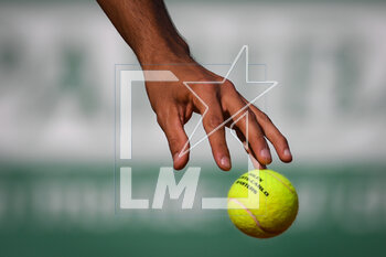 2023-04-12 - Illustration of the official ball during the Rolex Monte-Carlo, ATP Masters 1000 tennis event on April 12, 2023 at Monte-Carlo Country Club in Roquebrune Cap Martin, France - TENNIS - ROLEX MONTE CARLO MASTERS 2023 - INTERNATIONALS - TENNIS