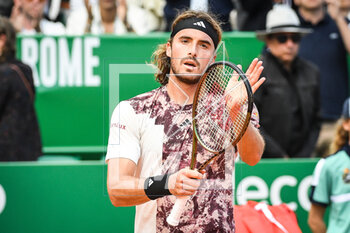 2023-04-13 - Stefanos TSITSIPAS of Greece celebrates his victory during the Rolex Monte-Carlo, ATP Masters 1000 tennis event on April 13, 2023 at Monte-Carlo Country Club in Roquebrune Cap Martin, France - TENNIS - ROLEX MONTE CARLO MASTERS 2023 - INTERNATIONALS - TENNIS
