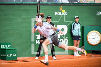 2023-04-15 - Andrey RUBLEV of Russia during the Rolex Monte-Carlo, ATP Masters 1000 tennis event on April 15, 2023 at Monte-Carlo Country Club in Roquebrune Cap Martin, France - TENNIS - ROLEX MONTE CARLO MASTERS 2023 - INTERNATIONALS - TENNIS