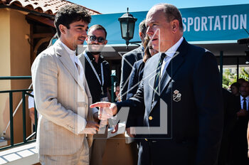 2023-04-16 - Charles LECLERC and Prince Albert II of Monaco during the Rolex Monte-Carlo, ATP Masters 1000 tennis event on April 16, 2023 at Monte-Carlo Country Club in Roquebrune Cap Martin, France - TENNIS - ROLEX MONTE CARLO MASTERS 2023 - INTERNATIONALS - TENNIS