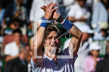 2023-04-16 - Andrey RUBLEV of Russia celebrates his victory during the Rolex Monte-Carlo, ATP Masters 1000 tennis event on April 16, 2023 at Monte-Carlo Country Club in Roquebrune Cap Martin, France - TENNIS - ROLEX MONTE CARLO MASTERS 2023 - INTERNATIONALS - TENNIS