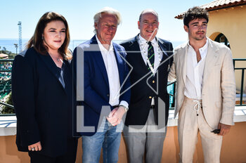 2023-04-16 - Melanie-Antoinette DE MASSY President of the Monegasque Tennis Federation (FMT), Bjorn BORG, Prince Albert II of Monaco and Charles LECLERC during the Rolex Monte-Carlo, ATP Masters 1000 tennis event on April 16, 2023 at Monte-Carlo Country Club in Roquebrune Cap Martin, France - TENNIS - ROLEX MONTE CARLO MASTERS 2023 - INTERNATIONALS - TENNIS