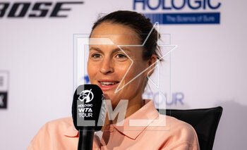 2023-04-17 - Tatjana Maria of Germany talks to the media at the 2023 Porsche Tennis Grand Prix, WTA 500 tennis tournament on April 17, 2023 in Stuttgart, Germany - TENNIS - WTA - 2023 PORSCHE TENNIS GRAND PRIX - INTERNATIONALS - TENNIS