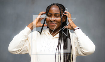 2023-04-18 - Coco Gauff of the United States during media day at the 2023 Porsche Tennis Grand Prix, WTA 500 tennis tournament on April 18, 2023 in Stuttgart, Germany - TENNIS - WTA - 2023 PORSCHE TENNIS GRAND PRIX - INTERNATIONALS - TENNIS
