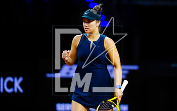 2023-04-22 - Desirae Krawczyk of the United States in action during the doubles semi-final of the 2023 Porsche Tennis Grand Prix, WTA 500 tennis tournament on April 22, 2023 in Stuttgart, Germany - TENNIS - WTA - 2023 PORSCHE TENNIS GRAND PRIX - INTERNATIONALS - TENNIS
