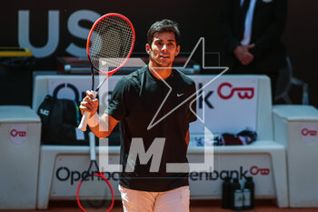 2023-04-27 - Cristian Garin of Chile celebrates after winning against Marc-Andrea Huesler of Switzerland during the Mutua Madrid Open 2023, Masters 1000 tennis tournament on April 27, 2023 at Caja Magica in Madrid, Spain - TENNIS - MUTUA MADRID OPEN 2023 - INTERNATIONALS - TENNIS