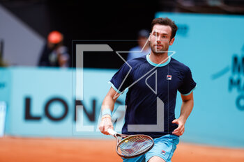 2023-04-28 - Quentin Halys of France in action against Roberto Bautista Agut of Spain during the Mutua Madrid Open 2023, Masters 1000 tennis tournament on April 28, 2023 at Caja Magica in Madrid, Spain - TENNIS - MUTUA MADRID OPEN 2023 - INTERNATIONALS - TENNIS