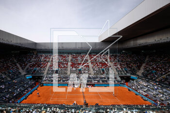 2023-04-30 - General view of the Manolo Santana stadium during the match between Roberto Bautista Agut of Spain and Karen Khachanov of Russia during the Mutua Madrid Open 2023, Masters 1000 tennis tournament on April 30, 2023 at Caja Magica in Madrid, Spain - TENNIS - MUTUA MADRID OPEN 2023 - INTERNATIONALS - TENNIS