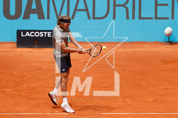 2023-04-30 - Alexander Zverev of Germany in action against Hugo Grenier of France during the Mutua Madrid Open 2023, Masters 1000 tennis tournament on April 30, 2023 at Caja Magica in Madrid, Spain - TENNIS - MUTUA MADRID OPEN 2023 - INTERNATIONALS - TENNIS