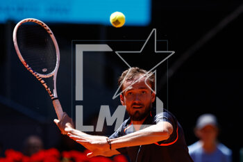 2023-05-01 - Daniil Medvedev of Russia in action against Alexander Schevchenko of Russia during the Mutua Madrid Open 2023, Masters 1000 tennis tournament on May 1, 2023 at Caja Magica in Madrid, Spain - TENNIS - MUTUA MADRID OPEN 2023 - INTERNATIONALS - TENNIS