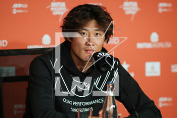 2023-05-02 - Zhizhen Zhang of China speaks to the media during the Mutua Madrid Open 2023, Masters 1000 tennis tournament on May 2, 2023 at Caja Magica in Madrid, Spain - TENNIS - MUTUA MADRID OPEN 2023 - INTERNATIONALS - TENNIS