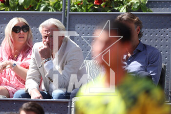 2023-05-05 - Carlos Alcaraz and Bjorn Borg during the Mutua Madrid Open 2023, Masters 1000 tennis tournament on May 5, 2023 at Caja Magica in Madrid, Spain - TENNIS - MUTUA MADRID OPEN 2023 - INTERNATIONALS - TENNIS
