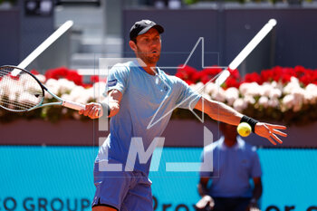 2023-05-06 - Mathew Ebden of Australia plays doubles with Rohan Bopanna of India against Andrey Rublev and Karen Khachanov of Russia during the Doubles Final Men match during the Mutua Madrid Open 2023, Masters 1000 tennis tournament on May 6, 2023 at Caja Magica in Madrid, Spain - TENNIS - MUTUA MADRID OPEN 2023 - INTERNATIONALS - TENNIS