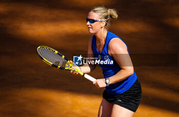 2023-05-09 - Ysaline Bonaventure of Belgium in action during the final qualifications round of the 2023 Internazionali BNL d’Italia, Masters 1000 tennis tournament on May 9, 2023 at Foro Italico in Rome, Italy - TENNIS - 2023 INTERNAZIONALI BNL D'ITALIA - INTERNATIONALS - TENNIS