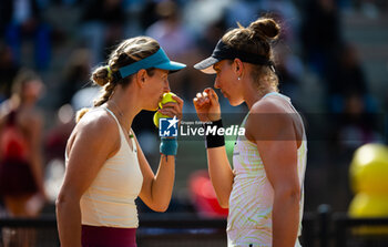2023-05-12 - Victoria Azarenka of Belarus & Beatriz Haddad Maia of Brazil playing doubles at the 2023 Internazionali BNL d’Italia, Masters 1000 tennis tournament on May 12, 2023 at Foro Italico in Rome, Italy - TENNIS - 2023 INTERNAZIONALI BNL D'ITALIA - INTERNATIONALS - TENNIS
