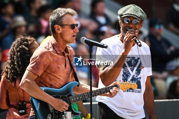 2023-05-27 - French singer and former tennis player Yannick NOAH with former Swedish tennis player Mats WILANDER perform on stage during a concert at Roland-Garros 2023, Grand Slam tennis tournament, Previews on May 27, 2023 at Roland-Garros stadium in Paris, France - TENNIS - ROLAND GARROS 2023 - PREVIEWS - INTERNATIONALS - TENNIS
