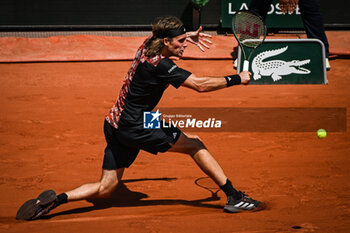 2023-05-28 - Stefanos TSITSIPAS of Greece during the first day of Roland-Garros 2023, Grand Slam tennis tournament, on May 28, 2023 at Roland-Garros stadium in Paris, France - TENNIS - ROLAND GARROS 2023 - WEEK 1 - INTERNATIONALS - TENNIS