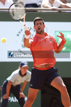 2023-05-29 - Novak Djokovic of Serbia during day 2 of the 2023 French Open, Roland-Garros 2023, second Grand Slam tennis tournament of the year, on May 29, 2023 at stade Roland-Garros in Paris, France - TENNIS - ROLAND GARROS 2023 - WEEK 1 - INTERNATIONALS - TENNIS
