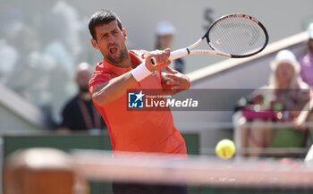 2023-05-29 - Novak Djokovic of Serbia during day 2 of the 2023 French Open, Roland-Garros 2023, second Grand Slam tennis tournament of the year, on May 29, 2023 at stade Roland-Garros in Paris, France - TENNIS - ROLAND GARROS 2023 - WEEK 1 - INTERNATIONALS - TENNIS