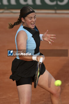 2023-05-29 - Jelena Ostapenko of Latvia during day 2 of the 2023 French Open, Roland-Garros 2023, second Grand Slam tennis tournament of the year, on May 29, 2023 at stade Roland-Garros in Paris, France - TENNIS - ROLAND GARROS 2023 - WEEK 1 - INTERNATIONALS - TENNIS